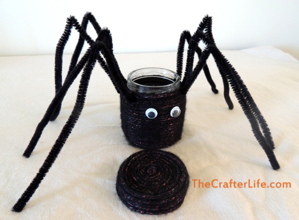 spider candle, baby food jar