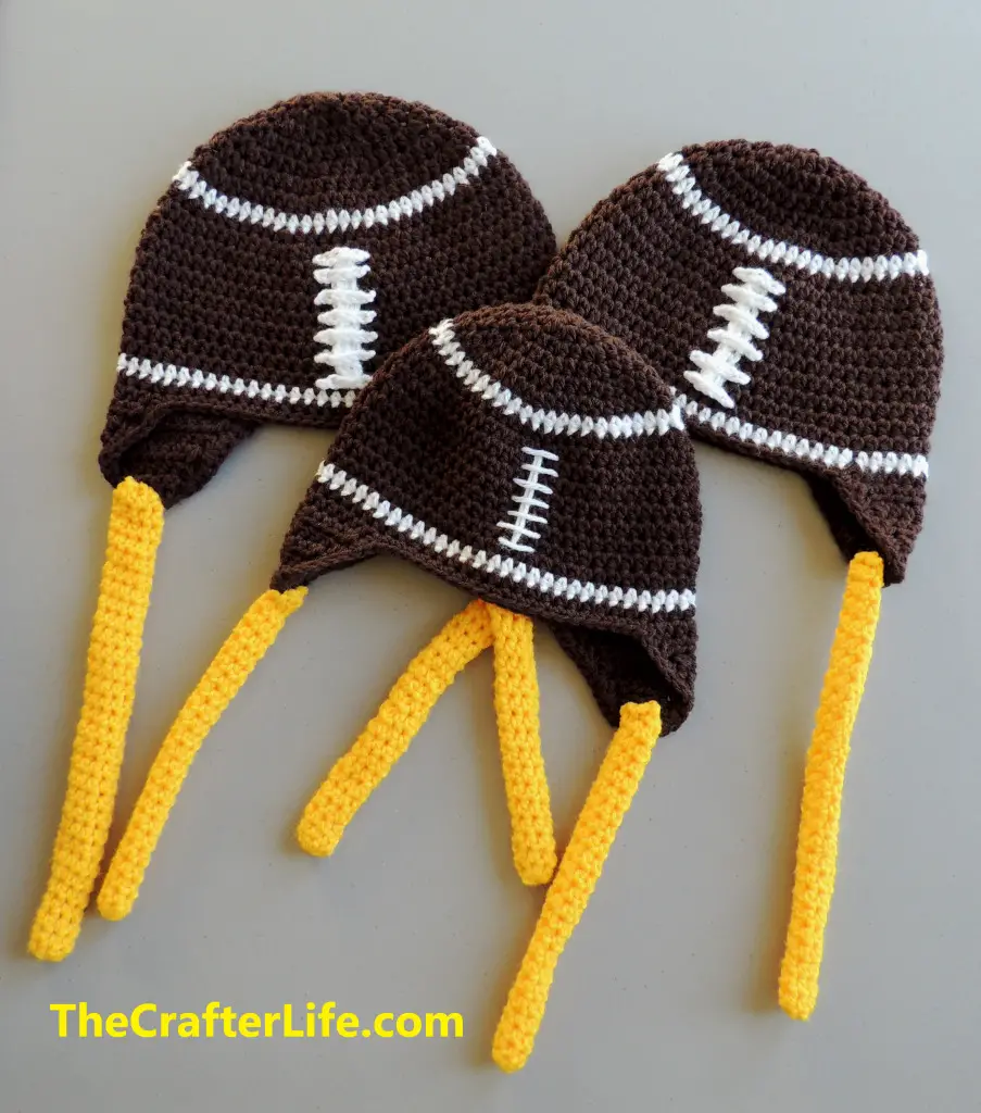 football crochet hat